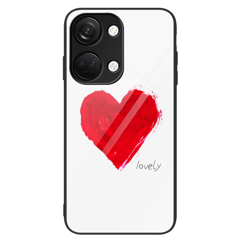 Phone Case for OnePlus Nord 3 5G / Ace 2V Tempered Glass Pattern Printing PC+TPU Shockproof Cover - Lovely