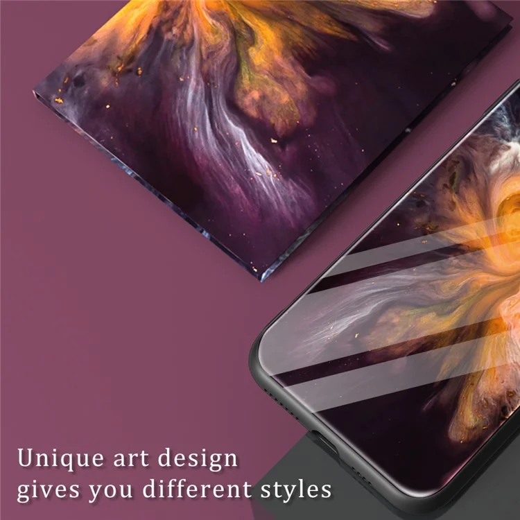 For Xiaomi Redmi Note 12 4G Marble Pattern Phone Case Tempered Glass+PC+TPU Hybrid Anti-Drop Shell - DL01