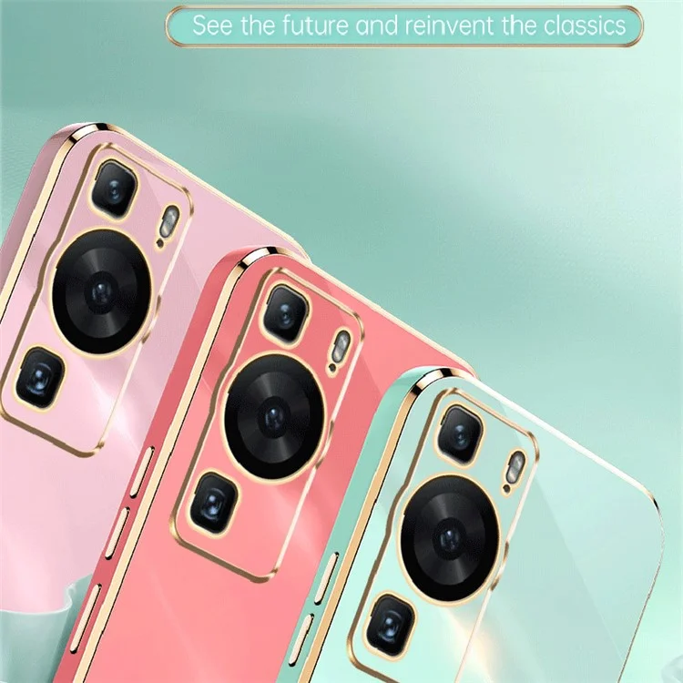 XINLI для Huawei P60 Чехол для телефона с электролитическим покрытием с кольцевой подставкой, мягкий TPU-чехол - бирюзовый