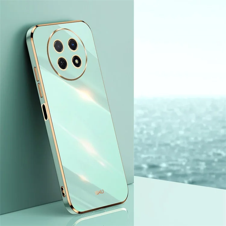Электрохимическое покрытие Xinli для Huawei Enjoy 60X, мягкий чехол TPU с полной защитой камеры - голубой 