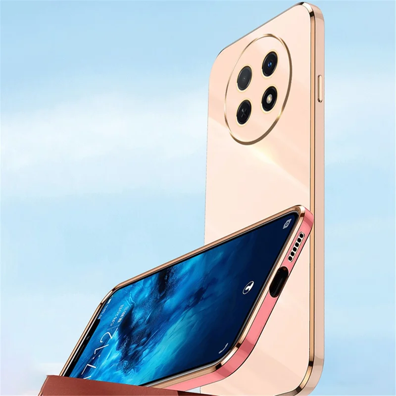 XINLI For Huawei Enjoy 60X Electroplate Case Soft TPU Full Camera Protection Phone Cover - Pink