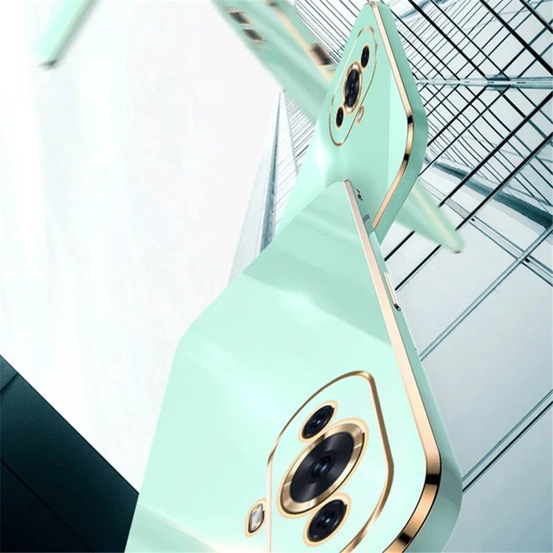 XINLI Anti-drop Phone Case for Huawei nova 11 / nova 12s 4G / nova 12 Lite 4G , Electroplated Precise Lens Cut-out TPU Cover - Cyan