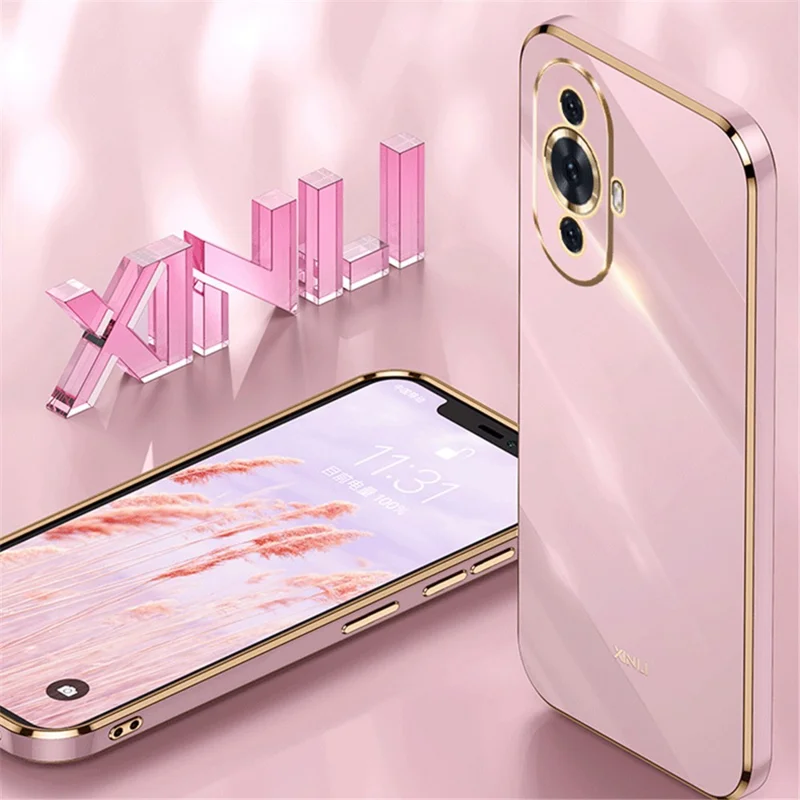 XINLI Anti-drop Phone Case for Huawei nova 11 / nova 12s 4G / nova 12 Lite 4G , Electroplated Precise Lens Cut-out TPU Cover - Cyan