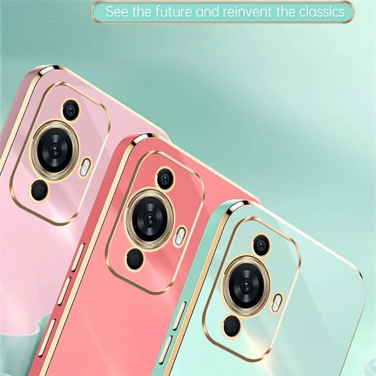 XINLI For Huawei nova 11 Pro / nova 11 Ultra Ring Kickstand Electroplated Phone Case Soft TPU Protective Cover - Cyan