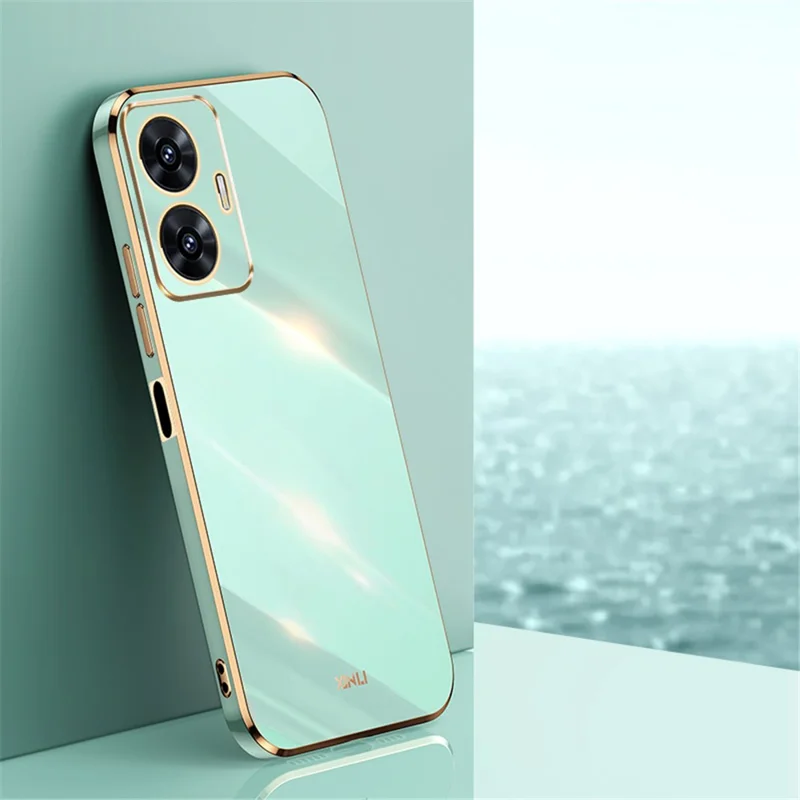 XINLI For Realme C55 4G Electroplating TPU Phone Case Anti-Scratch Phone Cover - Cyan