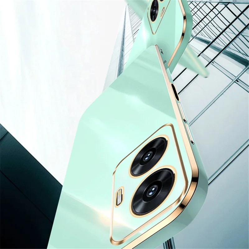 XINLI For Realme C55 4G Electroplating TPU Phone Case Anti-Scratch Phone Cover - Cyan