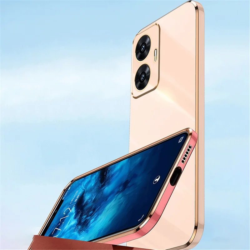 XINLI For Realme C55 4G Electroplating TPU Phone Case Anti-Scratch Phone Cover - Cyan