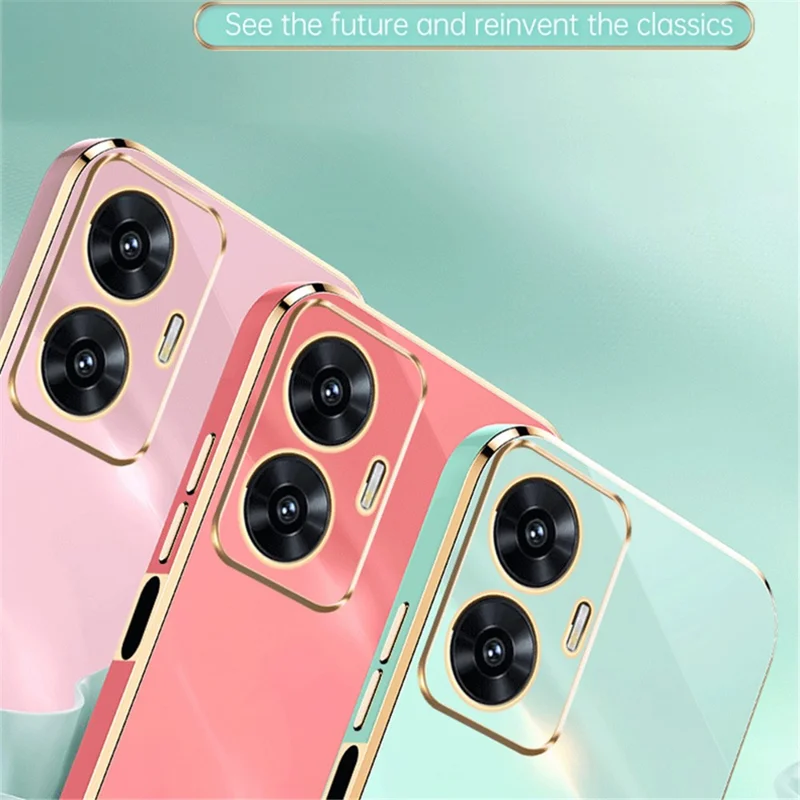 XINLI For Realme C55 4G Electroplating TPU Phone Case Anti-Scratch Phone Cover - Cyan