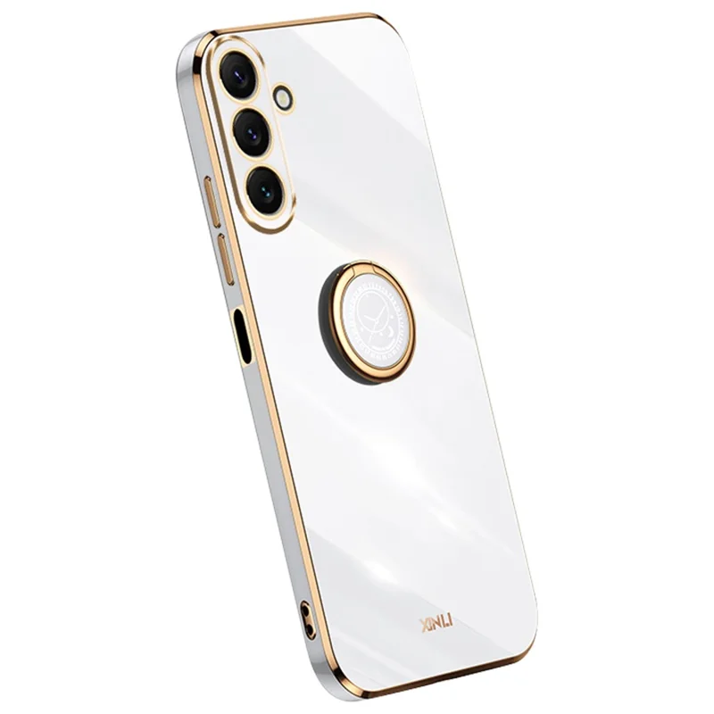 Чехол с кольцом-держателем для телефона XINLI для Samsung Galaxy M54 5G / F54 5G, электролитное покрытие, точный вырез для объектива, TPU-чехол - белый
