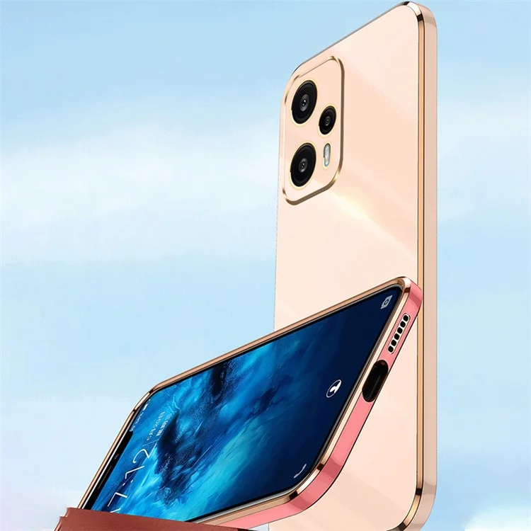 XINLI Para Xiaomi Redmi Note 12 Turbo / Poco F5 5G Corte preciso de lente Funda de teléfono de TPU Cubierta a prueba de golpes con enchapado - Cian