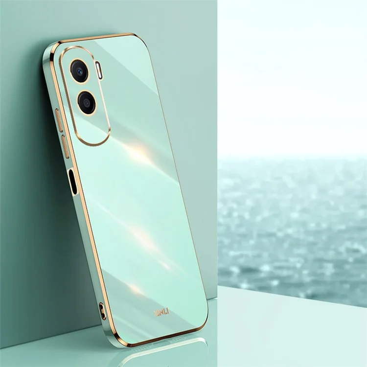 Custodia per telefono con elettrodeposizione XINLI per Honor X50i 5G / 90 Lite 5G, cover antiurto in TPU - Ciano