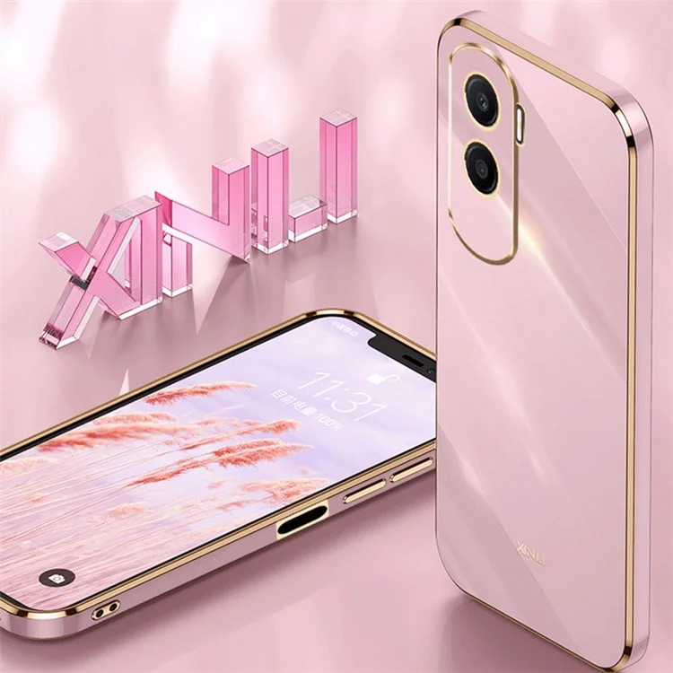 Custodia per telefono con elettrodeposizione XINLI per Honor X50i 5G / 90 Lite 5G, cover antiurto in TPU - Ciano