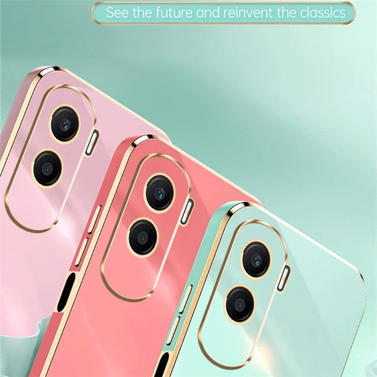Custodia per telefono con elettrodeposizione XINLI per Honor X50i 5G / 90 Lite 5G, cover antiurto in TPU - Ciano