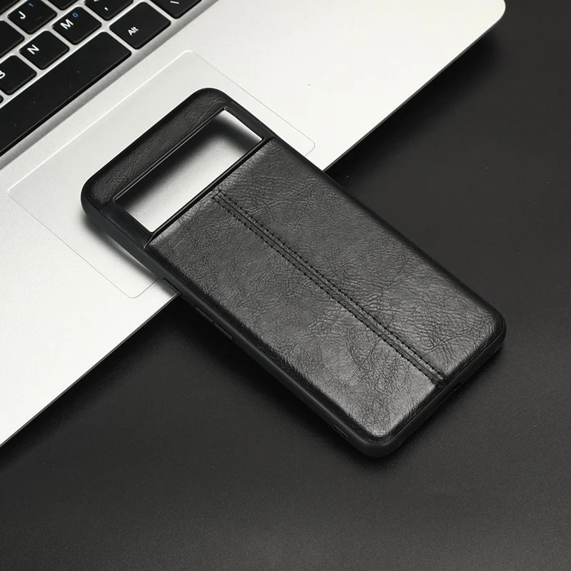 Per Google Pixel 8 Custodia in pelle PU con rivestimento in TPU+PC Texture in pelle di mucca Custodia antishock - Nero