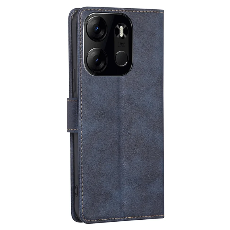 For TECNO Spark Go 2023 4G Phone Case Cowhide Texture RFID Blocking PU Leather Wallet Phone Cover - Blue