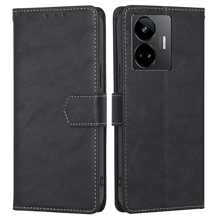 Pour Realme GT3 5G / Neo 5 5G / Neo 5 240W 5G Coque de téléphone portefeuille en cuir PU Flip Cover RFID Blocking Phone Shell - Noir