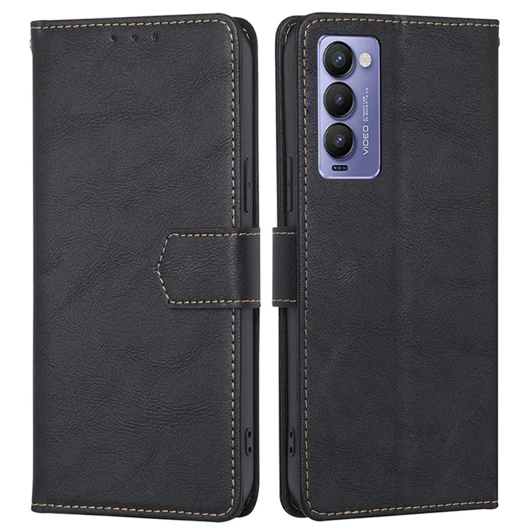 For TECNO Camon 18 / 18P RFID Blocking Phone Case PU Leather Flip Wallet Phone Cover - Black