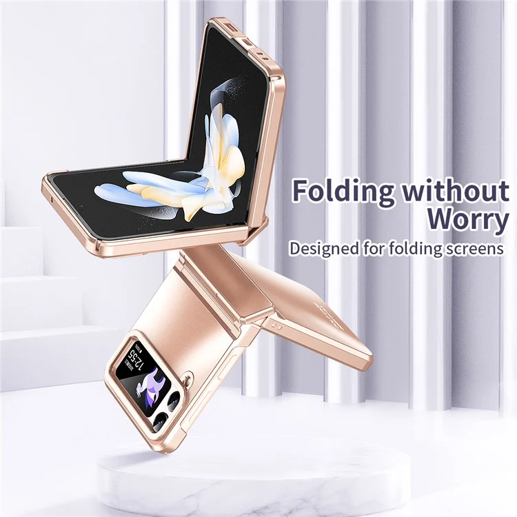 Pour Samsung Galaxy Z Flip3 5G Matte Electroplating Phone Case PC Protective Phone Cover - Rose Gold
