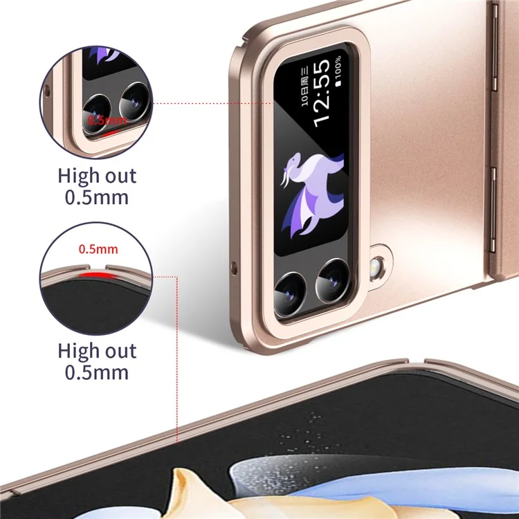 Pour Samsung Galaxy Z Flip3 5G Matte Electroplating Phone Case PC Protective Phone Cover - Rose Gold