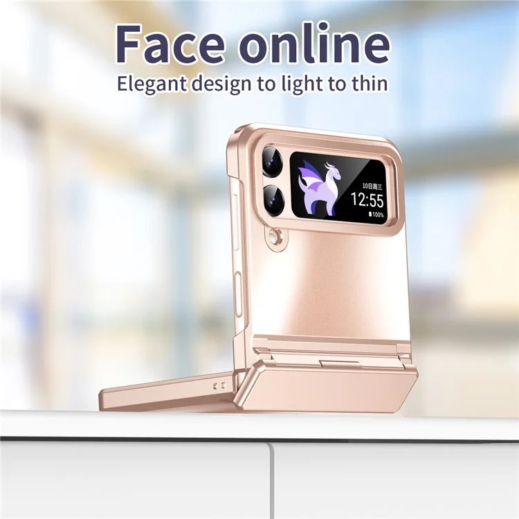 Pour Samsung Galaxy Z Flip3 5G Matte Electroplating Phone Case PC Protective Phone Cover - Rose Gold