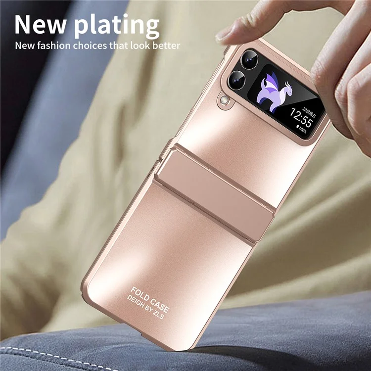 Pour Samsung Galaxy Z Flip3 5G Matte Electroplating Phone Case PC Protective Phone Cover - Rose Gold