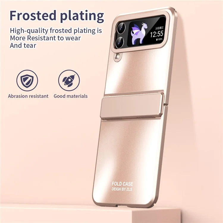 Pour Samsung Galaxy Z Flip3 5G Matte Electroplating Phone Case PC Protective Phone Cover - Rose Gold