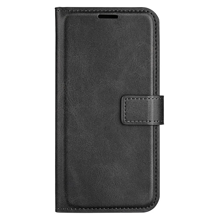 Per Realme C55 Portafoglio Shell Texture Calf Square Magnetic Clasp Stand PU Leather Phone Case - Nero