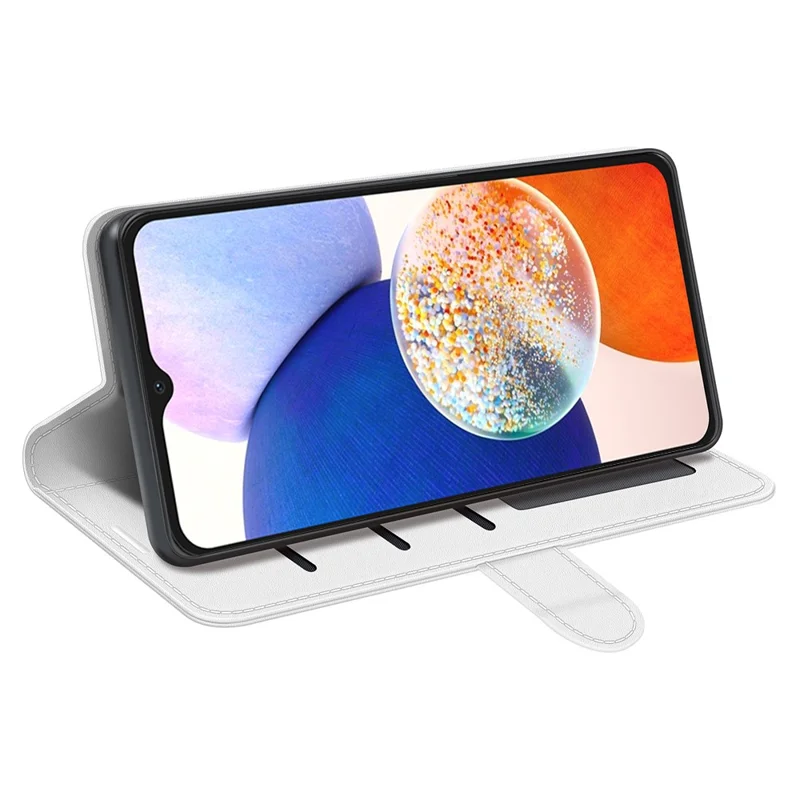 Per Samsung Galaxy M14 5G Custodia Telefonica in Pelle Texture Crazy Horse Supporto Portafoglio - Bianco