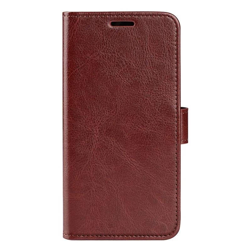 For Samsung Galaxy M14 5G Leather Phone Case Wallet Crazy Horse Texture Stand Phone Cover - Brown