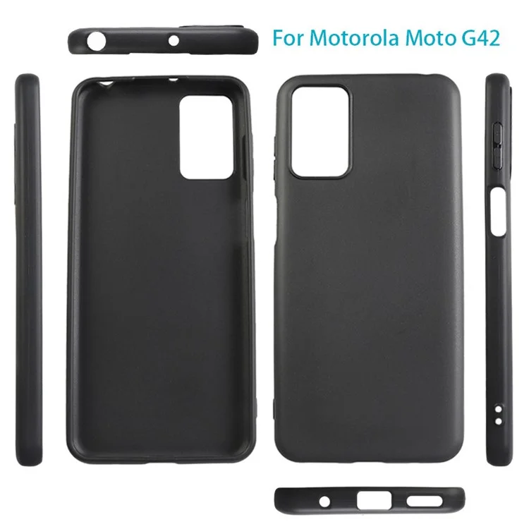 Para Motorola Moto G42 4G Soft TPU Matte Phone Case Anti-scratch Protective Phone Cover - Preto
