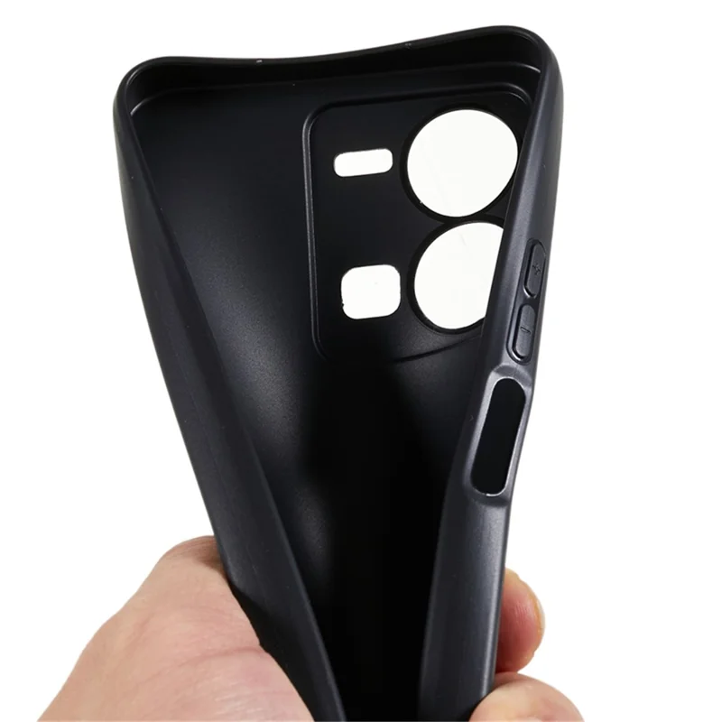 Per vivo Y35 4G Case Anti-scratch Flexible TPU Glossy Phone Cover - Nero