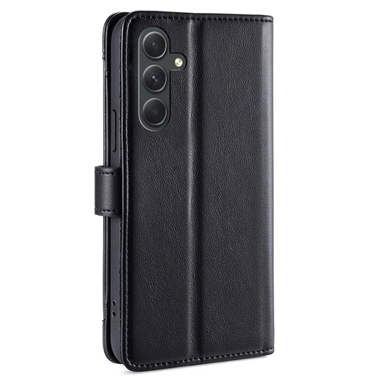 Capa de Suporte para Samsung Galaxy A54 5G com Bolso com Zíper, Carteira de Couro com Capa de Telefone e 2 Alças - Preta