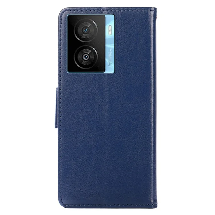 Para o vivo iQOO Z7x 5G Phone Shockproof Case Textured PU Leather Wallet Stand Mobile Cover - Safira