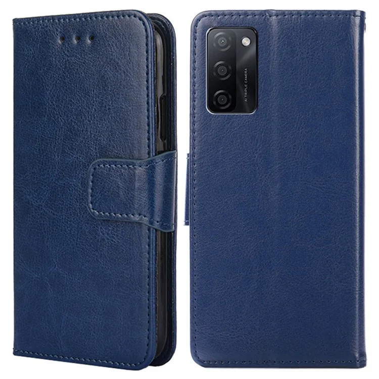 Für Oppo A55s 5G Strukturierte PU-Leder-Hülle, Horizontal-Ständer-Wallet-Cover, Handyhülle - Saphir