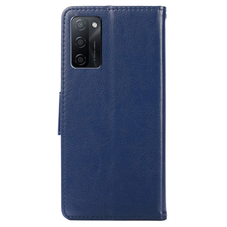 Für Oppo A55s 5G Strukturierte PU-Leder-Hülle, Horizontal-Ständer-Wallet-Cover, Handyhülle - Saphir