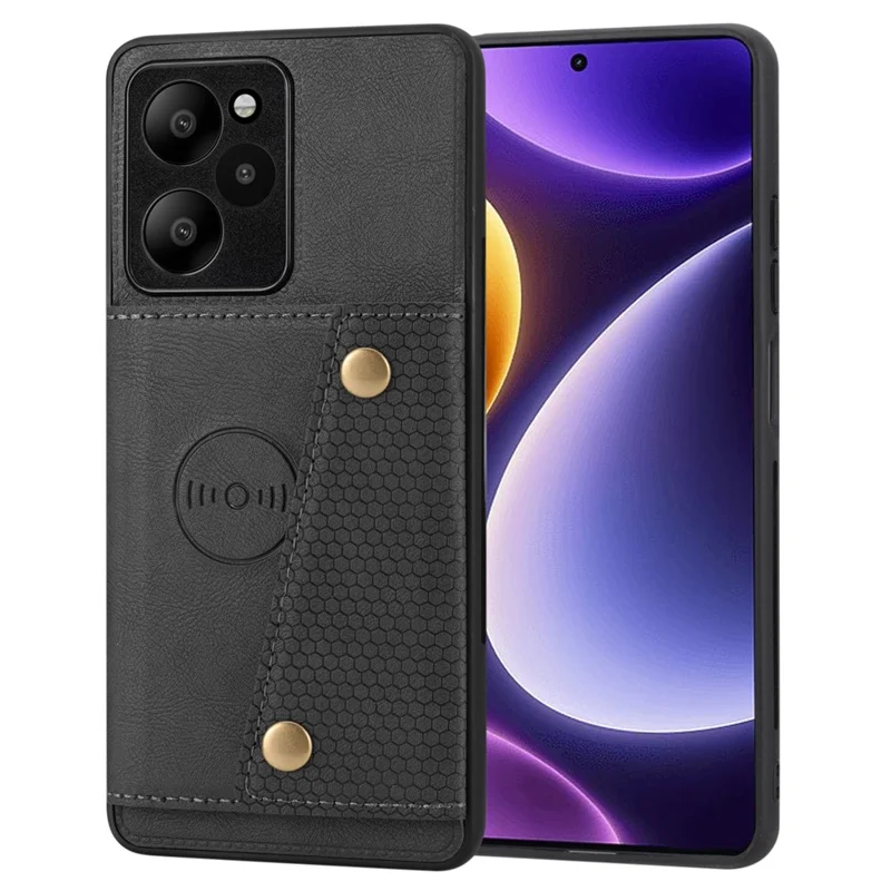 For Xiaomi Poco X5 Pro 5G / Redmi Note 12 Pro Speed 5G / Redmi Note 12 Pro 5G Phone Case Anti-Drop PU Leather Coated TPU Cover - Black