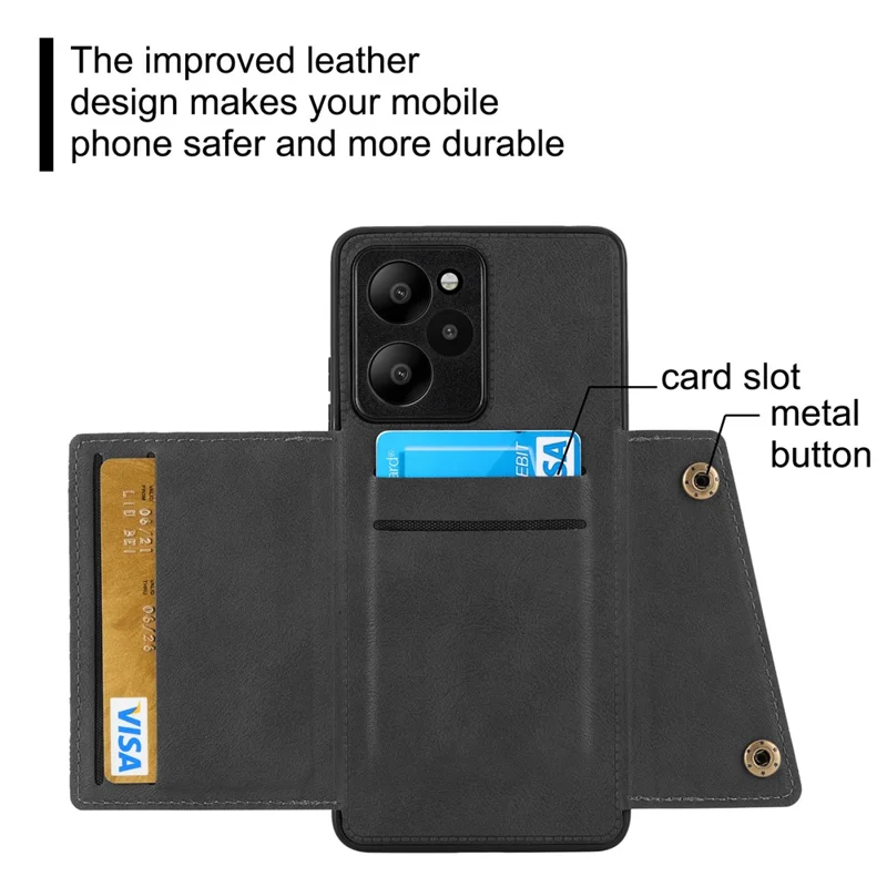 For Xiaomi Poco X5 Pro 5G / Redmi Note 12 Pro Speed 5G / Redmi Note 12 Pro 5G Phone Case Anti-Drop PU Leather Coated TPU Cover - Black