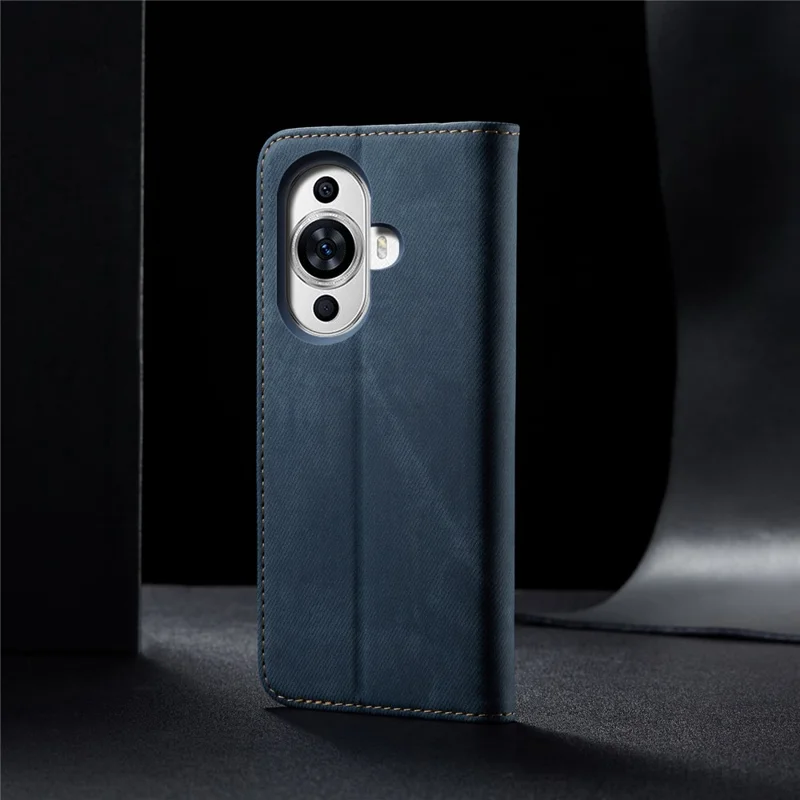 For Huawei nova 11 / nova 12s 4G / nova 12 Lite 4G Wallet Stand Phone Case PU Leather Jeans Cloth Texture Phone Cover - Blue