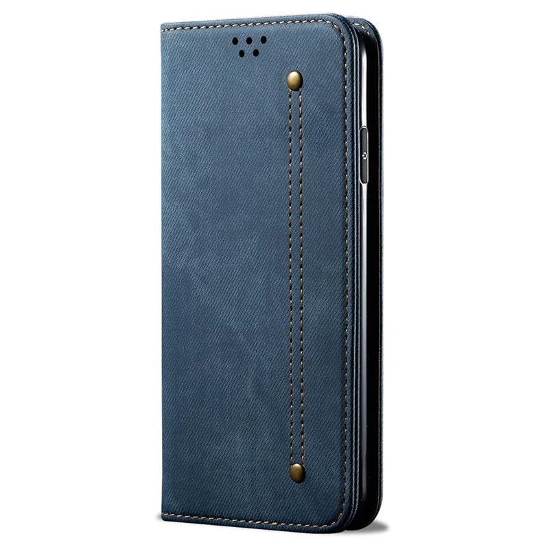 For Huawei nova 11 / nova 12s 4G / nova 12 Lite 4G Wallet Stand Phone Case PU Leather Jeans Cloth Texture Phone Cover - Blue