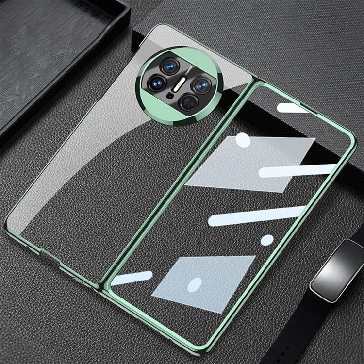 GKK Pour Huawei Mate X3 5G Étui de téléphone en PC électroplaqué Découpe précise Couverture anti-rayures avec film en verre trempé - Vert Minuit