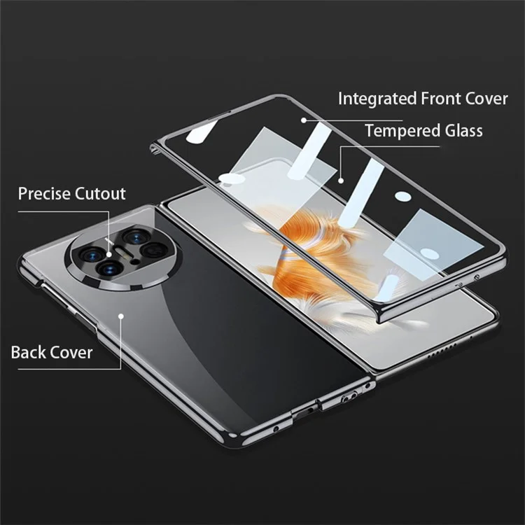 GKK Pour Huawei Mate X3 5G Étui de téléphone en PC électroplaqué Découpe précise Couverture anti-rayures avec film en verre trempé - Vert Minuit