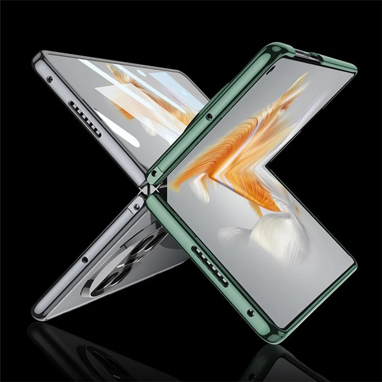 GKK Pour Huawei Mate X3 5G Étui de téléphone en PC électroplaqué Découpe précise Couverture anti-rayures avec film en verre trempé - Vert Minuit