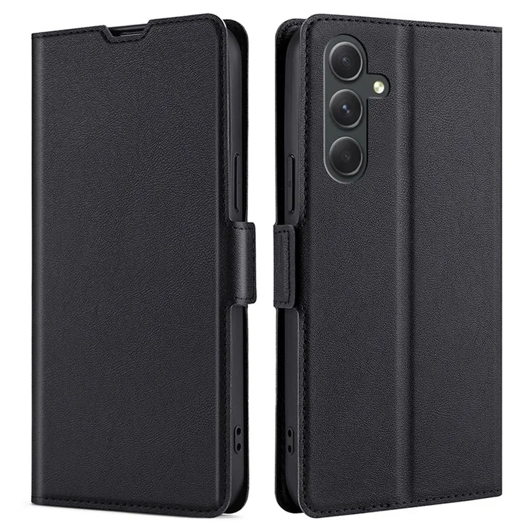 Phone Stand Cover for Samsung Galaxy A54 5G Fall-proof PU Leather Folio Flip Case Card Holder Shell - Black