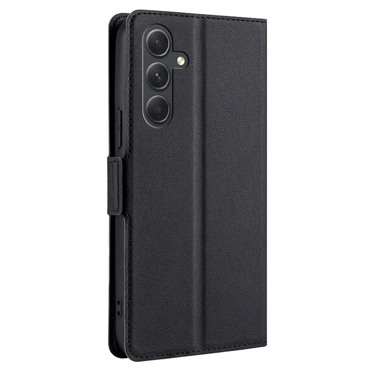 Phone Stand Cover for Samsung Galaxy A54 5G Fall-proof PU Leather Folio Flip Case Card Holder Shell - Black