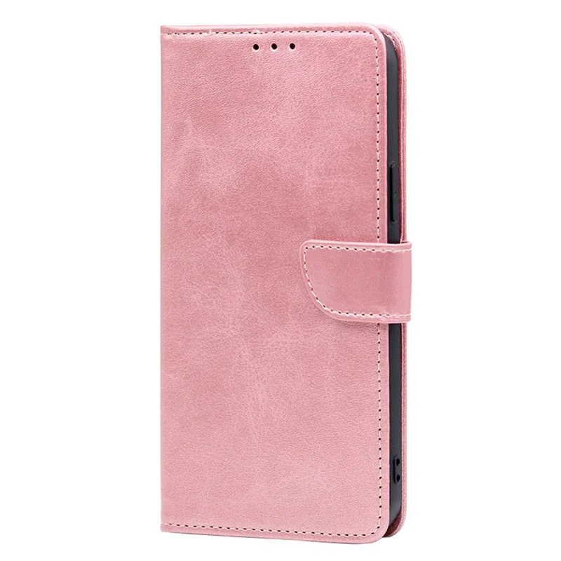 Для Nokia C12 4G / C12 Pro / C12 Plus PU Leather Calf Texture Flip Stand Case Wallet Folio Phone Cover - Rose Gold