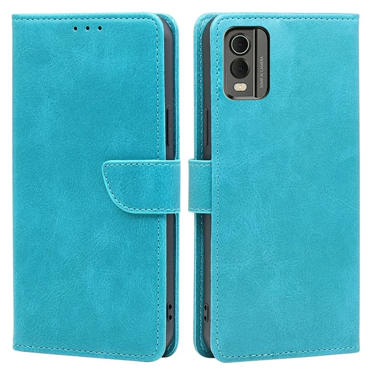 Custodia Folio Phone per Nokia C32 Texture Vitello Stand Wallet Pelle PU + Custodia Protettiva TPU - Baby Blue
