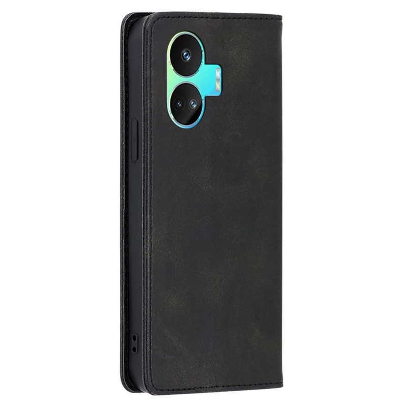 Per Realme GT Neo5 SE 5G Drop-proof Case Magnetic Closing Stand Phone PU Leather Wallet Shell - Nero