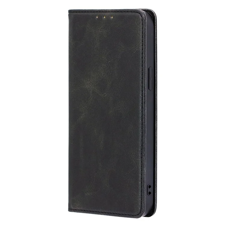 Para Xiaomi Redmi Note 12 Turbo / Poco F5 5G Calf Texture Case Stand PU Leather Wallet Phone Shell - Preto