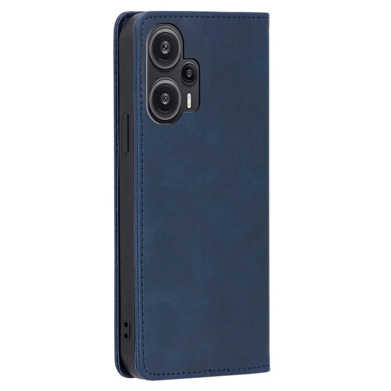 For Xiaomi Redmi Note 12 Turbo / Poco F5 5G Calf Texture Case Stand PU Leather Wallet Phone Shell - Sapphire