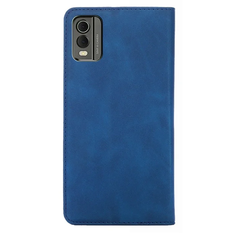 Soporte de teléfono Estuche para Nokia C32 Piel sintética con tacto de piel Soporte para tarjetas a prueba de golpes Tapa abatible - Azul